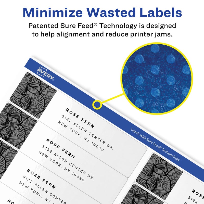 Avery Mailing Address Labels, Laser Printers, 5,000 Labels, 1 x 4, Permanent Adhesive, 2 Packs (5961) - Image 2